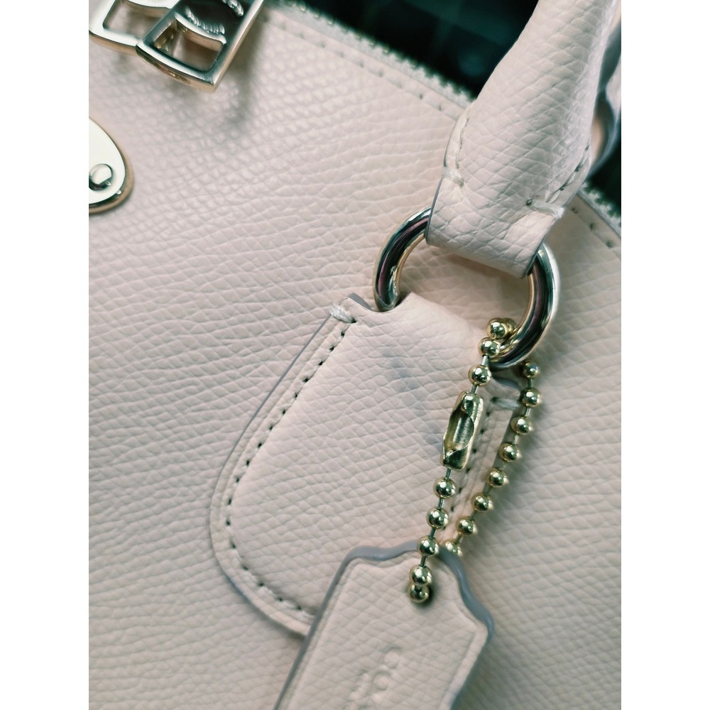 Coach Cora Domed Satchel Medium Apricot Chalk Good Crossgrain Leather F34491 - Picture 14 of 16